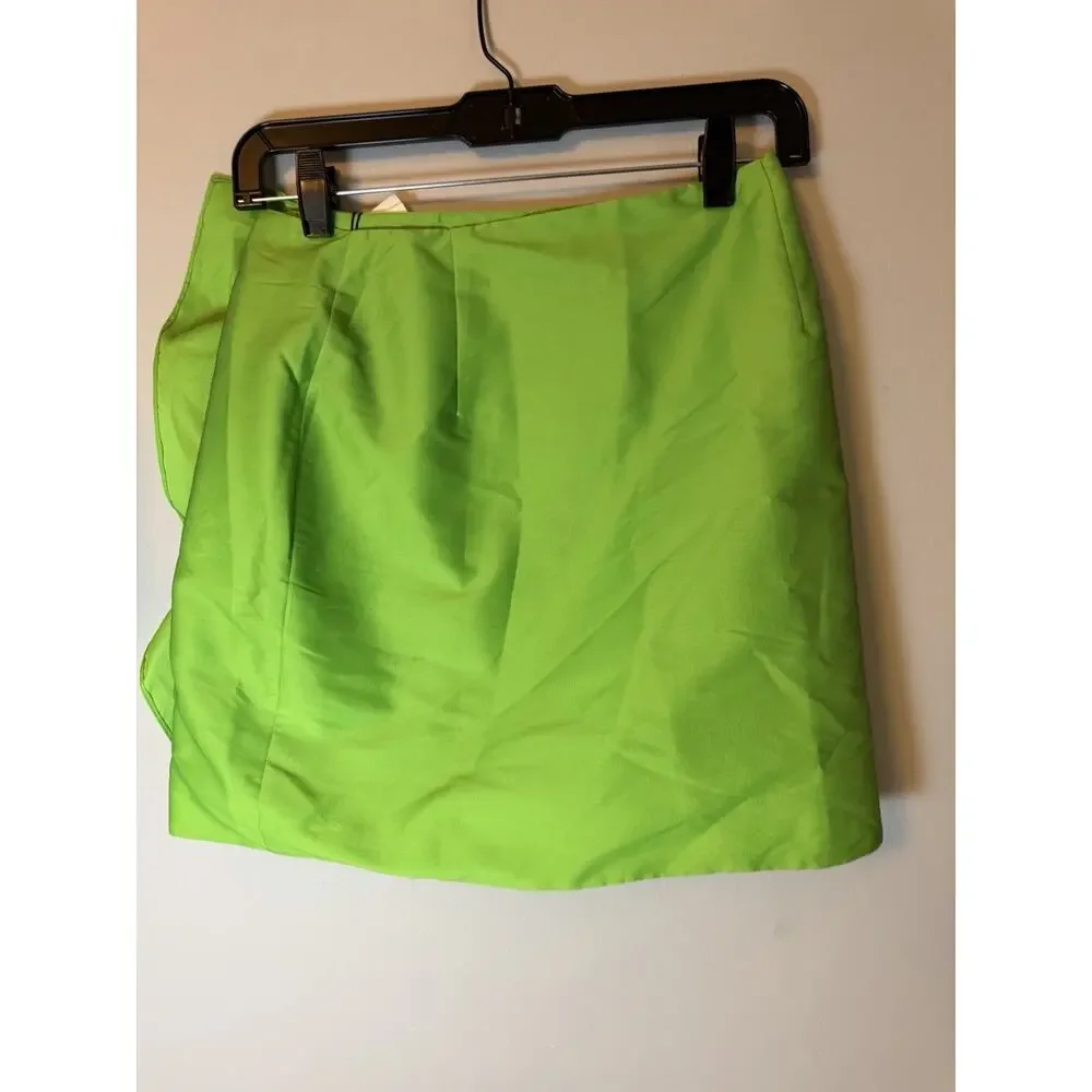 Sandro Womens Mini Skirt Ruffle Ruffles Green FR 34/ US 2 XS SFPJU00781 NWT $245